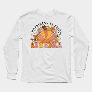 Happiness Is Being Mama Grandma, Mom Life, Mama Grandma To Be, Floral Grandma, Mothers Day Long Sleeve T-Shirt